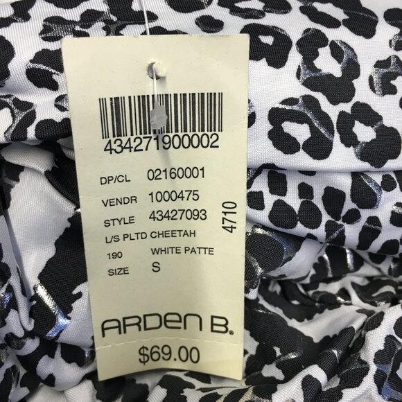 NWT Arden B Long Sleeve Pleated Cheetah Black and White Dress Size S - Picture 16 of 16